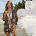 thumbnail image 6 of Xoenoiee Mushroom Leaves Print Summer Dresses for Women 2026 Button Down Swimsuit Coverup Long Sleeve Tshirt Dresses Casual Mini Beach Dress Vacation Outfit, S, 6 of 7