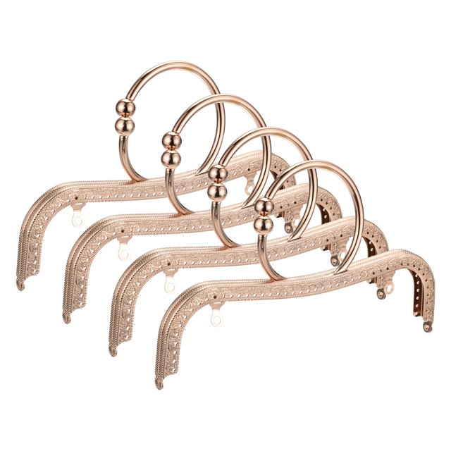 Unique Bargains Metal Purse Frames, 8.66' 4Pack Kiss Lock Clasp Frame for Coin Bags DIY, Gold