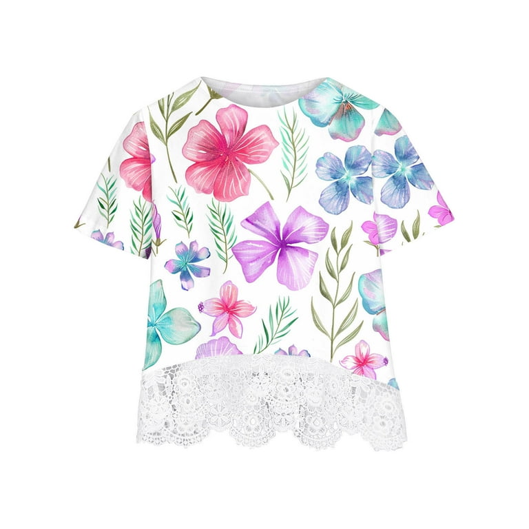 Casual Sweet Solid Flowers O Neck T-Shirts(4 Colors) Casual Sweet Solid Flowers O Neck T-Shirts(4 Colors)