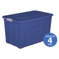 thumbnail image 1 of Sterilite 132L Latch Tote, Blue- 4 PK, 1 of 7