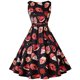 thumbnail image 1 of Vestido oscilante sexy sin mangas con cuello redondo y estampado vintage para mujer Fridja  hj2534, 1 of 4