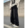 thumbnail image 6 of KelaJuan Women Grunge Jeans Vintage Star Embroidery Straight Pants Retre Wide Leg Long Street Trousers for Fall Spring, 6 of 6