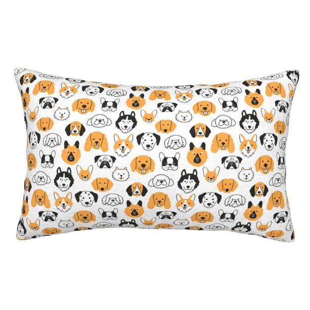 Balery Dog Faces Funda de Cojín Estampada, Regalos para Mujeres, Regalos de Amor para Ella, Regalos para Novia o Esposa, Funda de Almohada-14"x20"