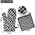 thumbnail image 6 of Black and White Wavy Checkerboard Pattern Kitchen Oven Mitt and Pot Holder Sets 2 Pcs for Baking, Cooking and Grilling, Heat Resistant Up To 392 °F, 6 of 7