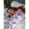 thumbnail image 3 of Purple Eucalyptus Flat Sheets Only King Size, Soft Breathable Bed Top Sheets for Mattress, Botanical Plant Rustic Branch Floral Luxury Bedding Flat Sheets for Home Hotel Bedroom Bed Protection, 3 of 9