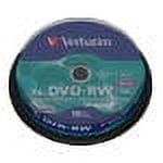 Verbatim DataLifePlus 10 Pack DVD-RW Discs 4.7GB 4x Rewritable Discs Matte Silver For Video Recording and Data Storage (Spindle)
