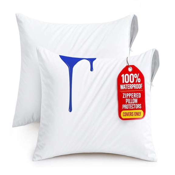 Utopia Bedding 4 Pack Waterproof Throw Pillow Protectors with Zipper 26 x 26 Inches Navy, Bed Bug Proof Pillow Case Covers, Moisture Wicking Pillow Encasements