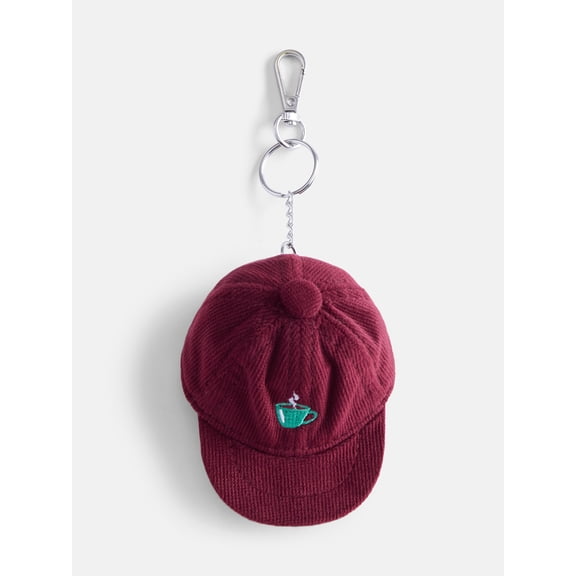 Free Assembly Women's Corduroy Bag Charm, Maroon