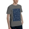 thumbnail image 2 of Bingfone Snowflake Dark Blue Men'S Loose Fit Short-Sleeve Pocket T-Shirt, 2 of 7