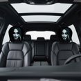 thumbnail image 3 of 1 Pack Halloween Creepy Clown Demon Face Car Headrest Cover Horror Scary Head Rest Protector Cover Elastic Auto Interior Prank Decor For Car SUV Truck, 3 of 5