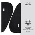 thumbnail image 5 of American Soft Linen 100% Cotton Turkish Hair Drying Towels, 2 Piece Quick Drying Hair Turban Towel Wrap, Black, 5 of 5