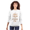 thumbnail image 3 of Keep Calm and Candy On Halloween Unisex Plus Fleece Graphic Sweatshirt Brisco Brands 3X, 3 of 5