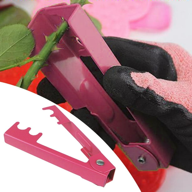 Herramienta para quitar espinas, guante de jardín, herramienta para jardín, alicates para perforar rosas, herramienta de mano para jardín, Clip de puñ , rosado Macarena Clip de eliminación de espinas de hojas