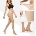 thumbnail image 5 of Bas Doublés Collants en Dentelle Collants Transparents pour Femmes Contrôle 20D Collants en Nylon, 5 of 5
