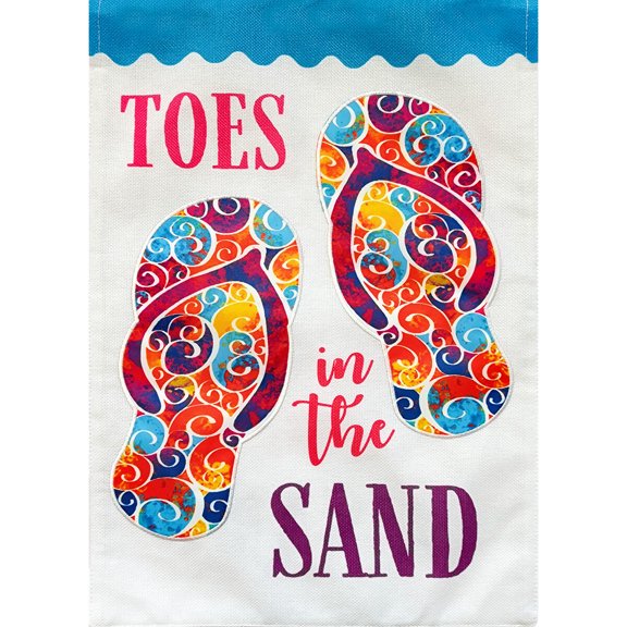 Briarwood Lane Summer Garden Flag 12x18 For Outdoor Toes in the Sand Burlap For Summer Garden Flag Flags For Outside