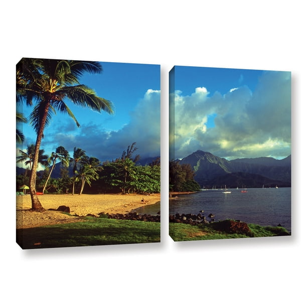 Golden Light On Hanalei 2 Piece Gallery Wrapped Canvas Art Print Set 18x28 Walmart Com Walmart Com