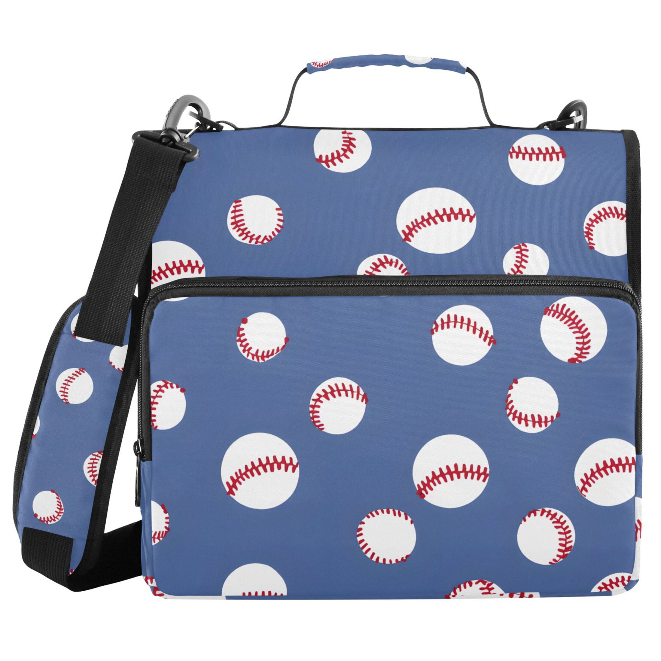 ALAZA Zipper Binder Baseball Pattern 3 Ring Trapper Keeper File Folder Organizer Bag