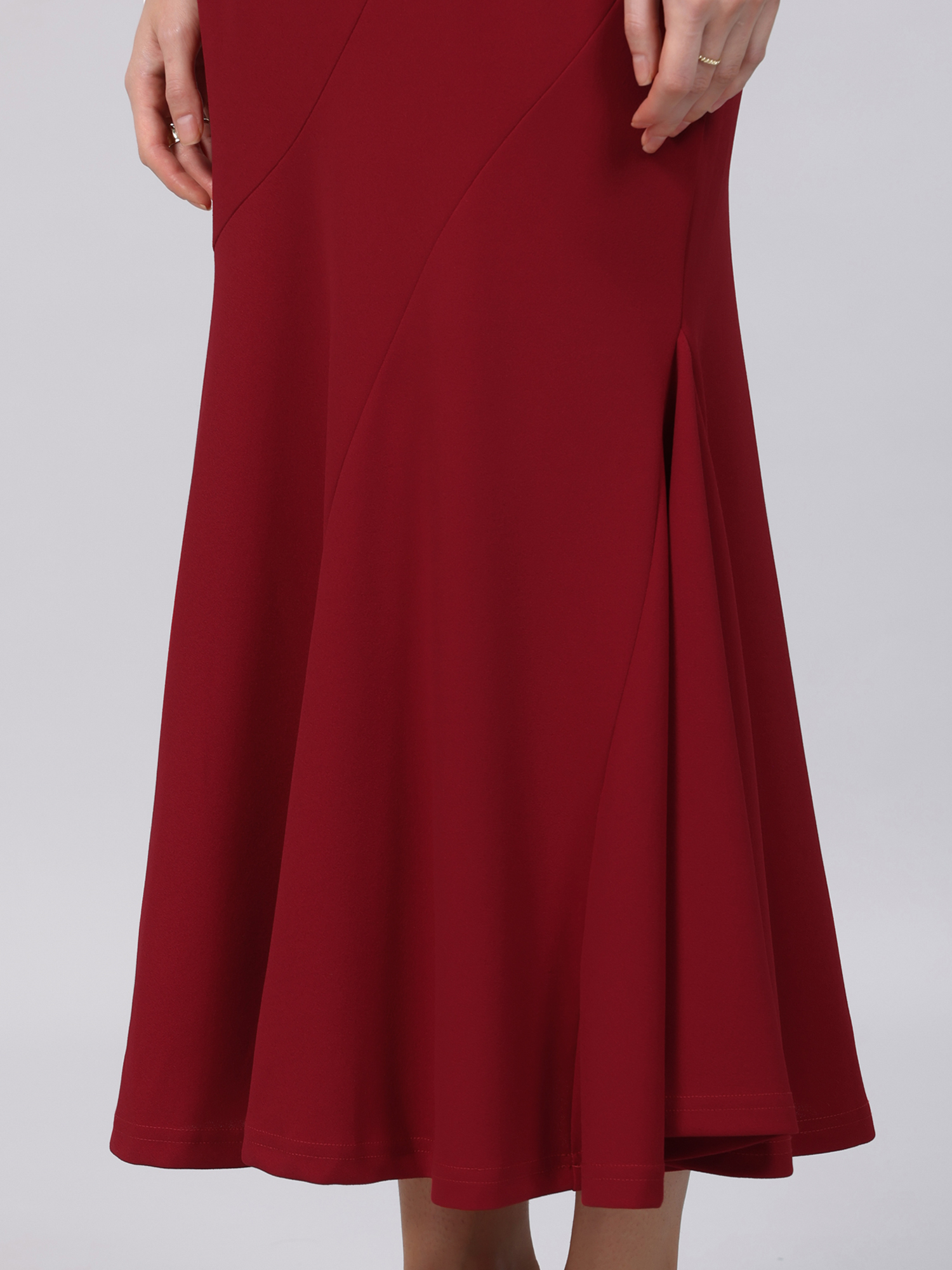 DARING DIVA Women's Fishtail Long Skirt High Work Maxi Mermaid Skirts 2XL Dark Red