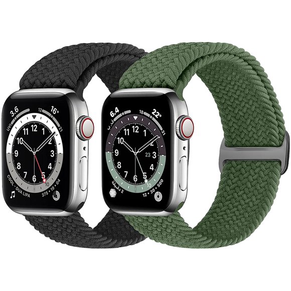 Bracelets Sport à Boucle Tressée Solo Compatibles pour Bracelets de Montre 38mm 40mm 42mm 44mm Bracelet Doux Extensible Femmes Hommes Sangle Élastique Compatible pour iWatch Series 7/6/SE/5/4/3/2/1