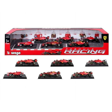 Burango Ferrari Formula Racing Die-cast Model 6-Pack