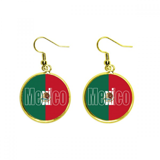 México país bandera nombre Ear Dangle Golden Drop Earring Jewelry Mujer Unbranded M