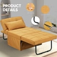 thumbnail image 6 of Ainfox 4-in-1 Convertible Ottoman Lounge Sofa Bed, Adjustable Folding Guest Sleeper Couch, 71"L×34"W,Yellow, 6 of 8