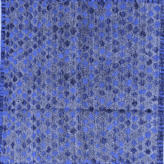 Ahgly Company Machine Washable Indoor Square Abstract Blue Modern Area Rugs, 8' Square