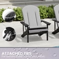 thumbnail image 3 of Pellebant High-Back Adirondack Chair Cushions Set of 2, 50"x20"x2.5", Outdoor/Indoor Patio Cushions with Ties, Water-Resistant, Fade-Resistant, Comfortable Foam Padding (Lgiht Gray), 3 of 7