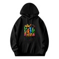 thumbnail image 1 of Men's Long Sleeve Hoodie Pullover Sweatshirt with Pockets - Colorful ' Le Go ' Design with Cactus Sombrero & Dancing Figure, 1 of 7