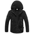 thumbnail image 6 of ZCFZJW Mens Hooded Sherpa Fleece Lined Warm Jackets Casual Long Sleeve Full Zip up Outdoor Hooded Coat Outwear Tops with Multi-Pockets Black M, 6 of 8