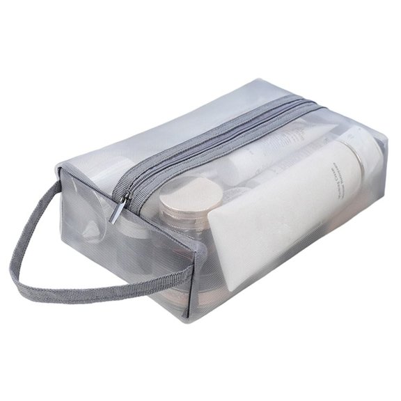 Portable Men Home Clear Handle Transparent Large Capacity Makeup Pouch Travel Organizer Toiletry Bags Shaving Bag Cosmetic Bag Makeup Bag LARGE