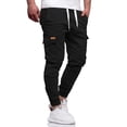 thumbnail image 6 of WTOBBY Men's Casual Comfortable Solid-color Cargo Pants, Sporty and Relaxed Fit Trousers with Functional Pockets, Ideal for Everyday Wear,Black L, 6 of 6