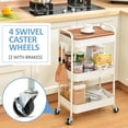 thumbnail image 6 of 3-Tier Rolling Cart, Metal Utility Cart with Detachable Tray Top, Storage Craft Art Cart Trolley Organizer Serving Cart Easy Assembly for Bathroom, Living Room, Office, Kitchen, Classroom, White, 6 of 8
