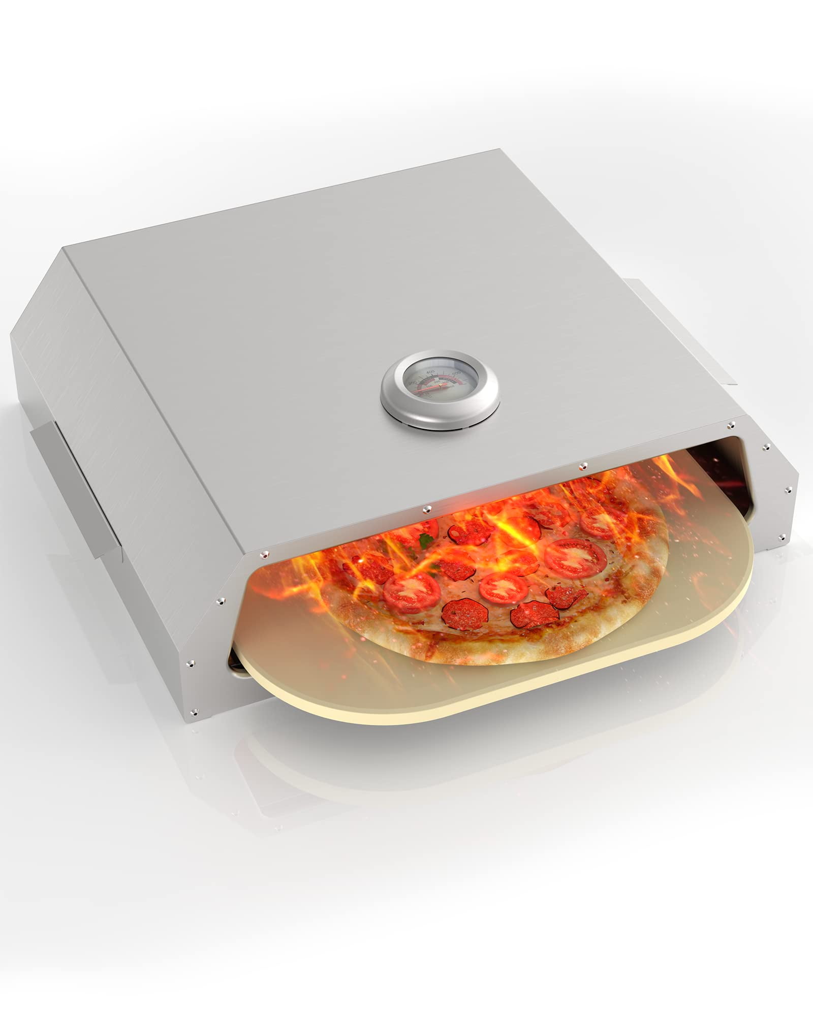 Pizza Oven Kit With Pizza Stone, In Thermometer,Stainless Steel