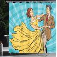 thumbnail image 4 of Ambesonne Wife Shower Curtain, Dancing Romantic Retro Couple, 69"Wx75"L, Multicolor, 4 of 5