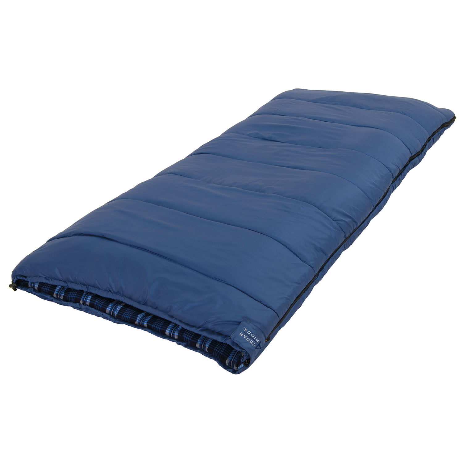 Double 2-Person Sleeping Bag 87" x 66" Wide Cobalt Blue 