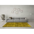 thumbnail image 3 of Ahgly Company Machine Washable Indoor Round Oriental Yellow Industrial Area Rugs, 6' Round, 3 of 4