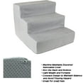 thumbnail image 3 of 3-Step Dog Steps for High Bed - Foam Pet Stairs for Small Dogs or Cats - Gray Stripes, 3 of 5