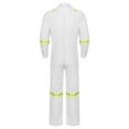 thumbnail image 4 of inlzdz Adult Unisex Long Sleeve Coveralls High Vis Safety Work Uniforms White XXL, 4 of 5