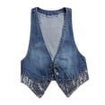 thumbnail image 3 of Hwmodou Sleeveless Denim Jacket Womens Sequined Slim Cropped Jean Jacket Oversized Denim Vest, 3 of 5