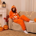 thumbnail image 5 of Gold Pumpkin Adult Onesie Polyester Oversized Pumpkin Suit Pajama, Halloween Jumpsuit For Adults Women Indoor Masquerade Theater Party Home Dress Up 2XL, 5 of 7