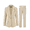 Apricot, variant on Women's 2 Piece Satin Blazer Suit Set, One-Button Lapel Blazer Jacket & Straight Leg Pants, Slim Fit Formal Business Outfits for Work Office Interview