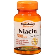 Sundown Naturals Niacin 500 mg Caplets Time Release 60 Caplets