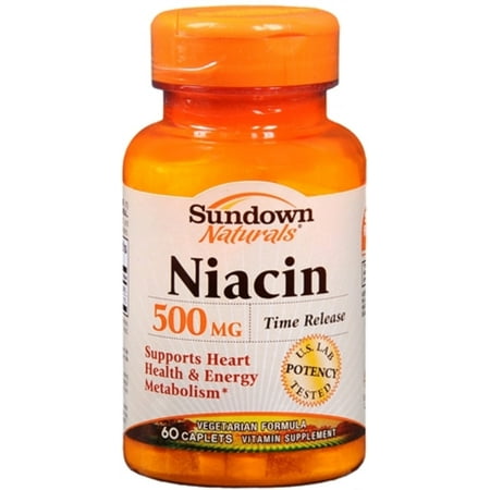 Sundown Naturals Niacin 500 mg Caplets Time Release 60 Caplets
