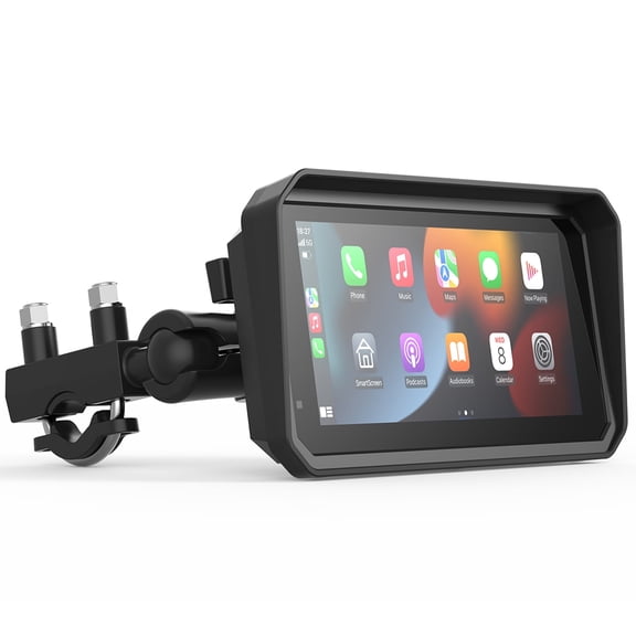 5.99in Motorcycle GPS Navigation with CarPlay & Android Auto, 1080P HD Front/Rear Dash Cam, IP67 Waterproof Touchscreen, WiFi, Loop Recording, Bluetooth Audio & Tire Pressure Monitoring
