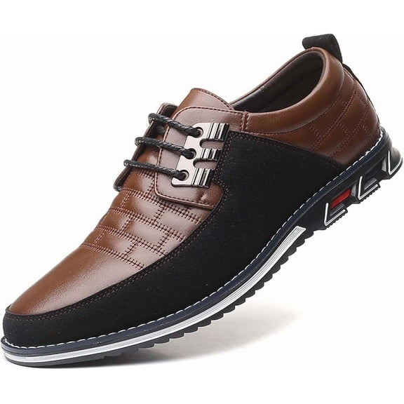Mens Dress Shoes Casual Business Oxford Derby Orthopedic Leather Lace-up Walk Loafers Flats