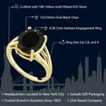 thumbnail image 2 of Gem Stone King 18K Yellow Gold Plated Silver Black Onyx Ring for Women (4.00 Cttw, Gemstone December Birthstone, Oval 12X10MM, Available in Size 5,6,7,8,9), 2 of 6