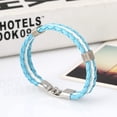 thumbnail image 3 of Handwoven Flag Leather Bracelet Multicolor National Flag PU Leather Bracelet Wrap Bangle with Alloy Clasp for Women Men Wristband Jewelry, 3 of 10