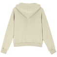 thumbnail image 5 of Nwiuh Girls Quilted Zip Up Hoodie Kids Fashion Long Sleeve Jacket | Hooded Full Zip Sweatshirt with Pockets, Breathable Fabric, School Casual Outfits, Fall Clothes (Beige, 7-8 Years), 5 of 6