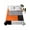 Orange Gray Black, variant on Queen Flat Sheet 90"x102", Brown Grey Soft Lightweight Bedding Flat Sheets Only, Modern Brown Geometric Brushed Microfiber Top Bed Sheet, Breathable StainResistant Bedsheets